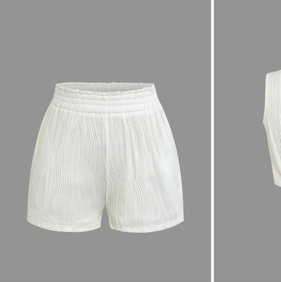 Micas NWTs Textured Sleeveless Crop Top & Short Set - Picture 3 of 7